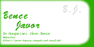 bence javor business card