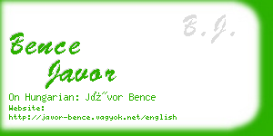 bence javor business card